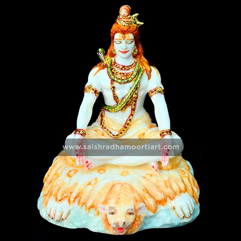 Marble Cultural Golden White Shiva