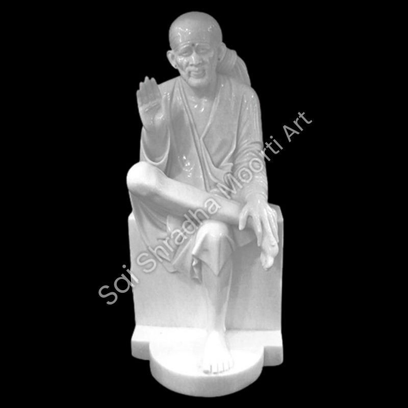 Blessing Sai Baba Marble Statue