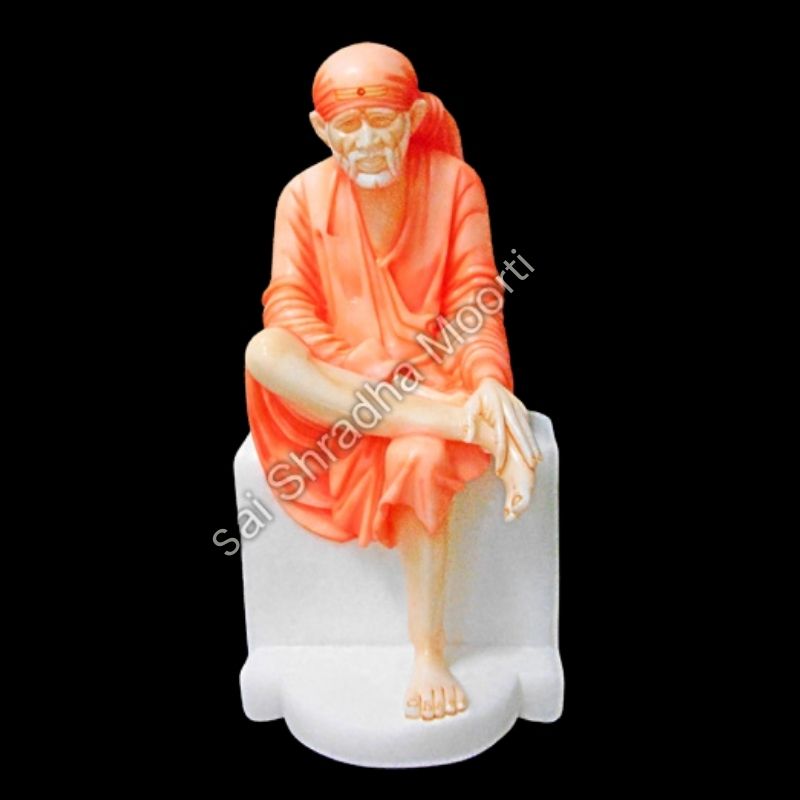 Painted Marble Sai Baba idol