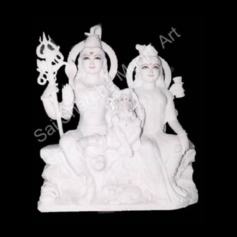 Lord Shiva Parvati Marble Moorti