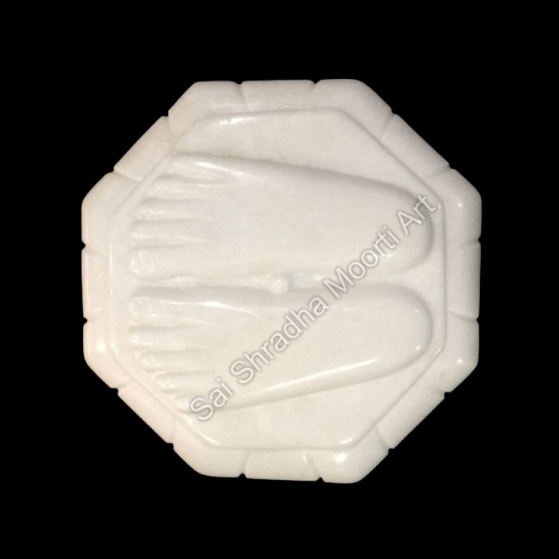 Pure White Marble Charan Paduka