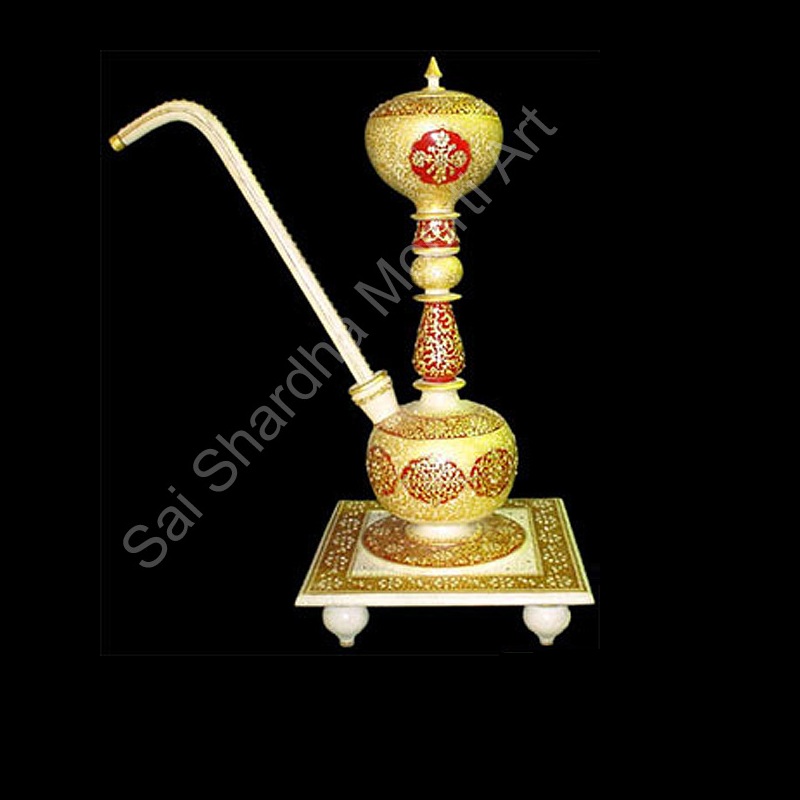 Marble Gold Painted Hookah