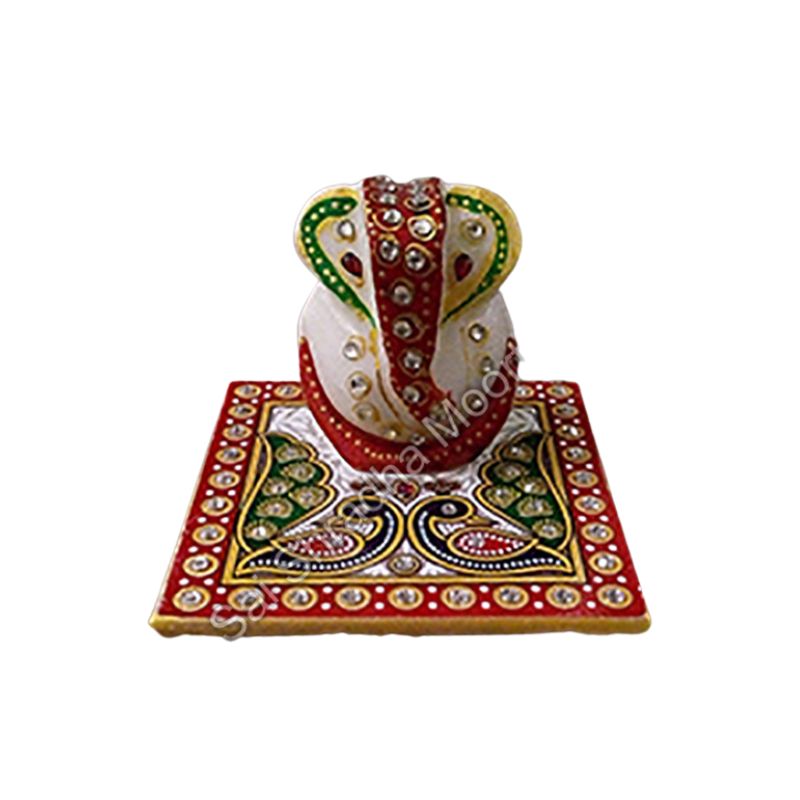 Marble Ganesha With Chowki