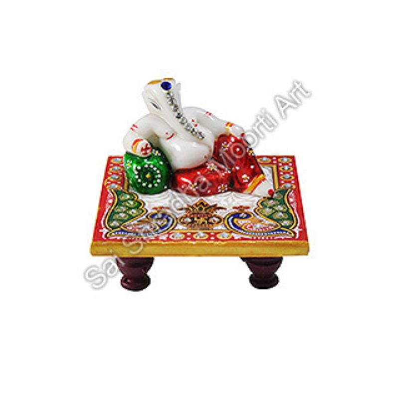 Marble Ganesha With Chowki