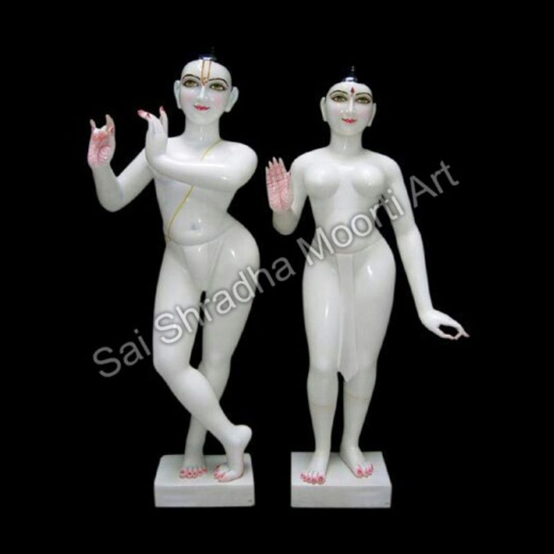 White Marble Iskon Sculpture