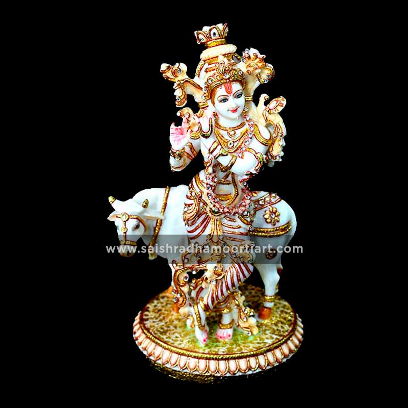 Marble Cultural Gold Green Krishna