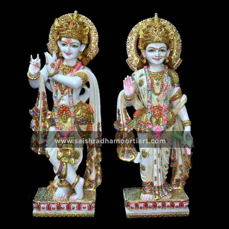 Marble Cultural Gold Radha Krishna