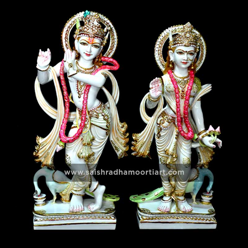 Marble Cultural Dark Gold Radha Krishna