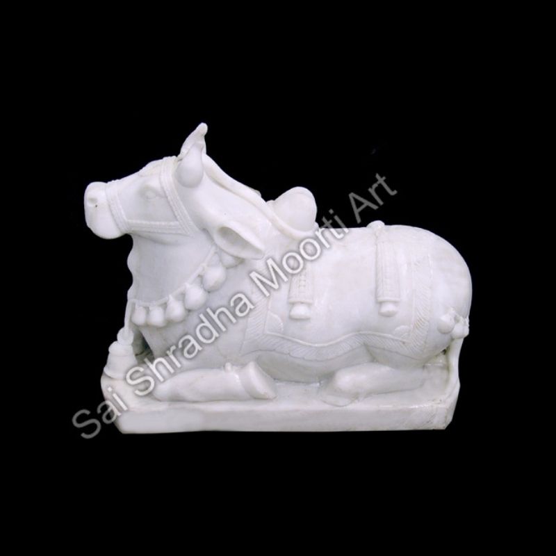 White Marble Nandi Statue