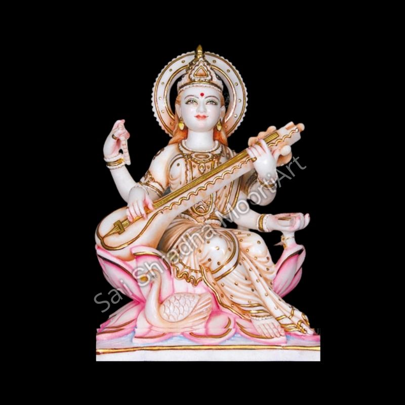 Maa Saraswati Marble Statue